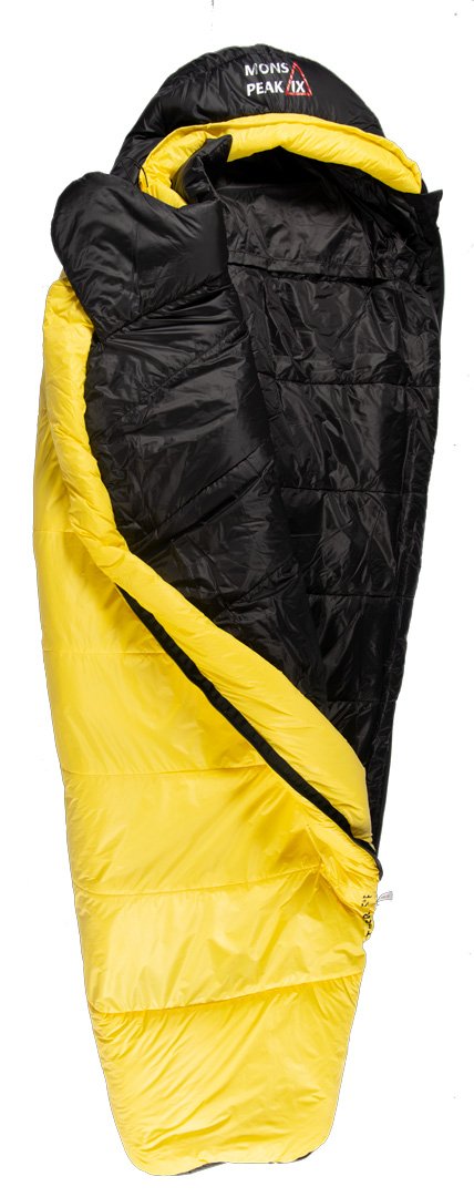 Triangulum Settler 15F camping sleeping bag with full-length zipper, designed for outdoor camping comfort.
