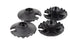Triangulum trekking poles mud and snow baskets, 50 mm, for hiking and camping, shown on trekking and hiking poles.