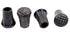 Set of four Triangulum trekking poles rubber tips for camping and hiking, shown attached to trekking pole ends.