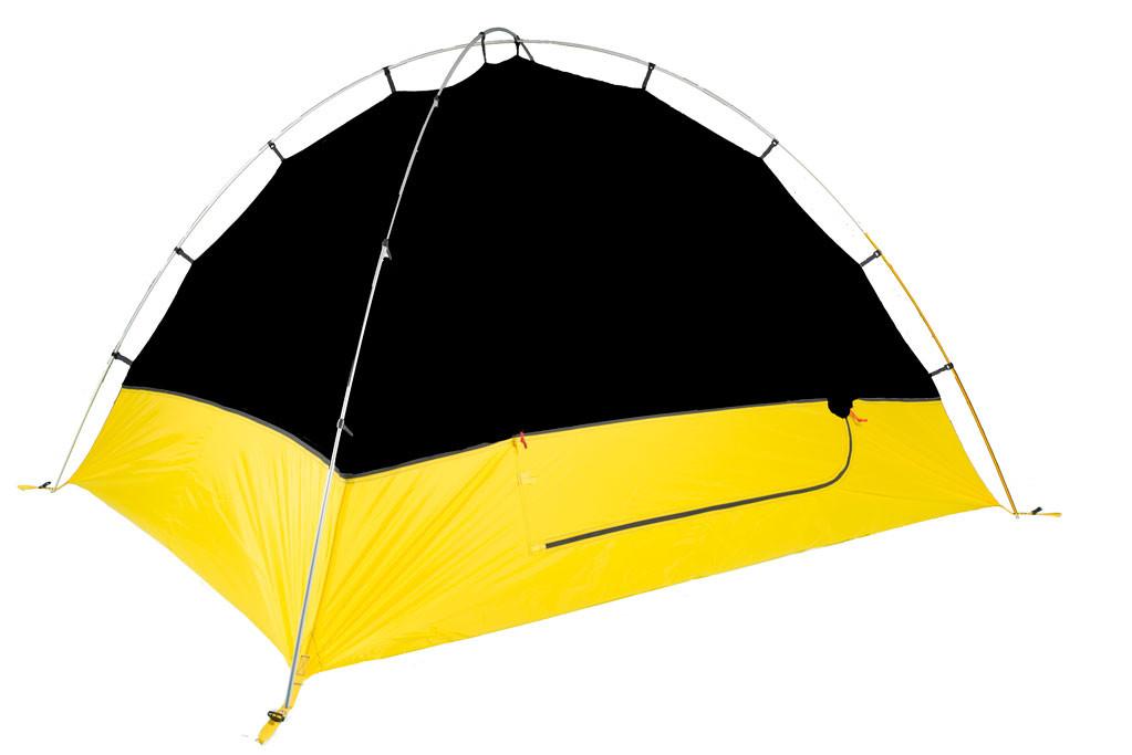 Triangulum Trail 43 4P Base camping tent, showing lightweight, durable fabric and entrance area for outdoor adventure.