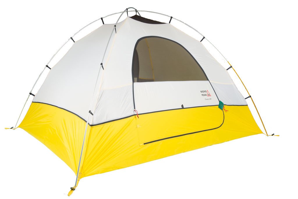 Triangulum Trail 43 3- or 4-person camping backpacking tent shown from an angled view, lightweight and durable for outdoor adventures.