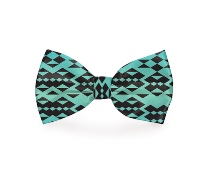 My Tribe turquoise dog bow tie from Plum Semele, stylish pet accessory for dogs, with vibrant turquoise color and elegant design.