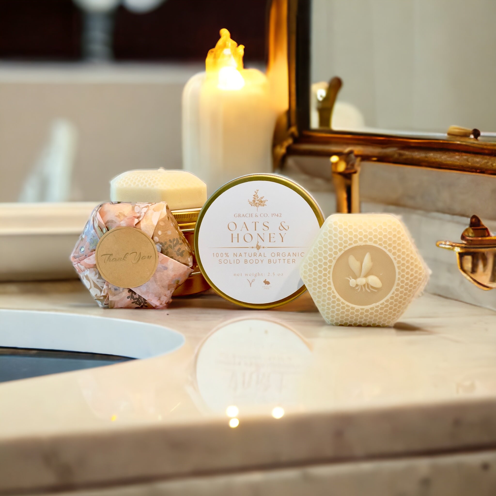 Emerald Tulsi Ultimate Moisture Shea Butter Lotion Bar for body care, solid moisturizer with rich shea butter in a natural container.