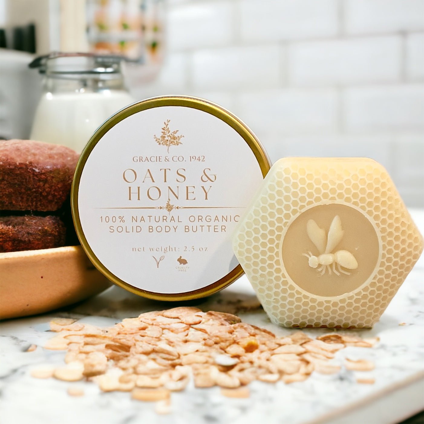 Emerald Tulsi Ultimate Moisture Shea Butter Lotion Bar for body care, solid moisturizer with natural shea butter in a compact form.