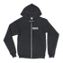 Callisto Norvine Zipped AA Hoodie in dark heather grey, front and back view showcasing the small logo and hoodie design.