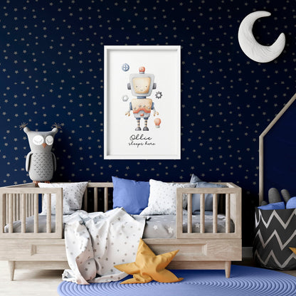 Lime Theseus nursery wall art print featuring colorful illustrations for baby room decor.