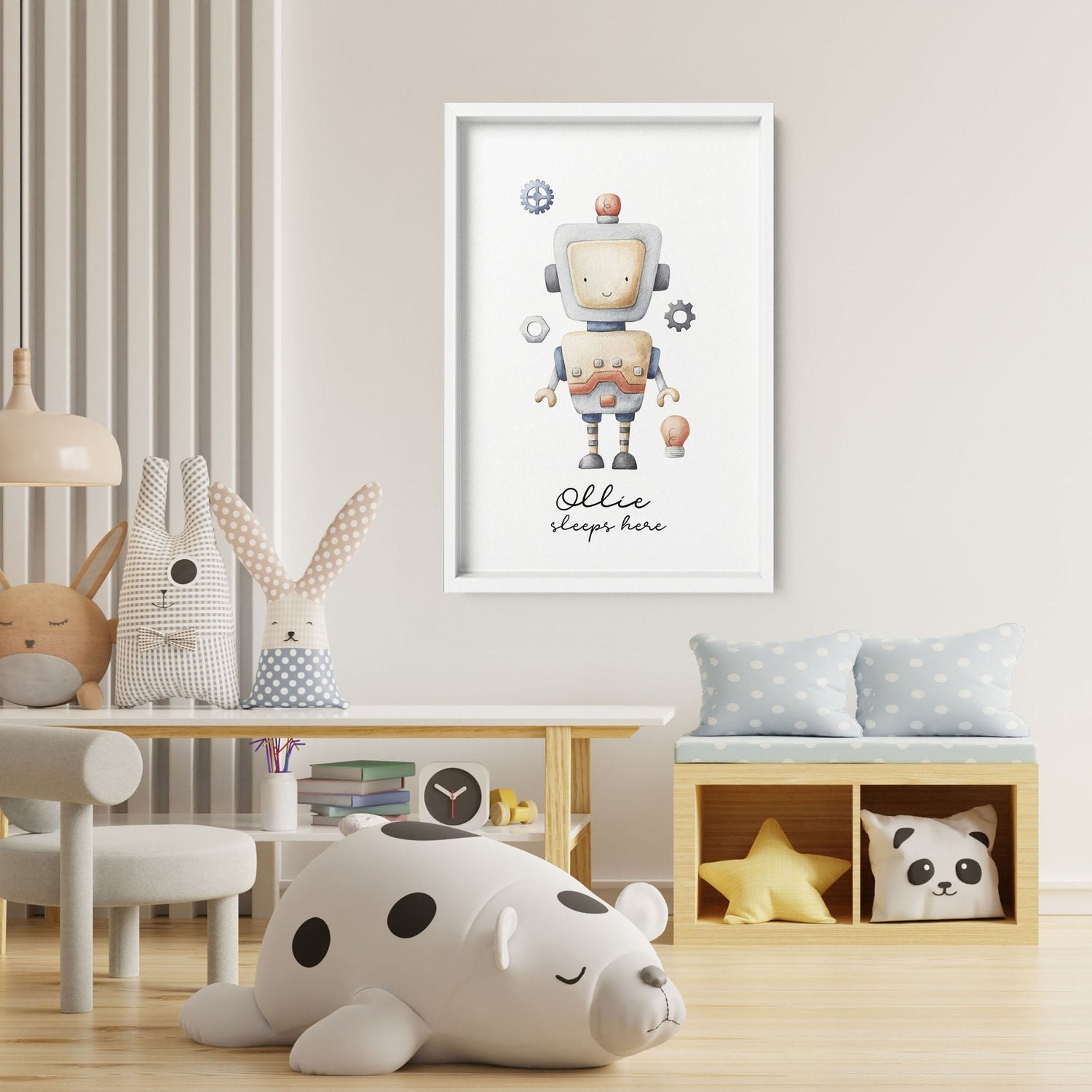 Nursery wall art print by Lime Theseus featuring colorful, playful illustrations for children&