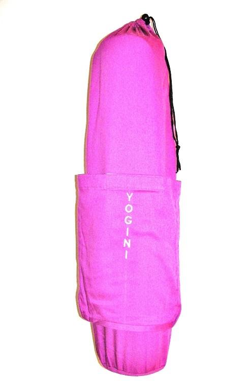 Purple OMSutra Yoga Bag by Alabaster with slogan, designed for carrying yoga mats and accessories.