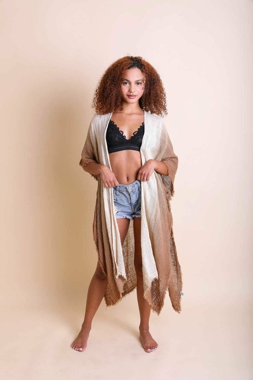 Ombre cotton kimono from Periwinkle Aether&
