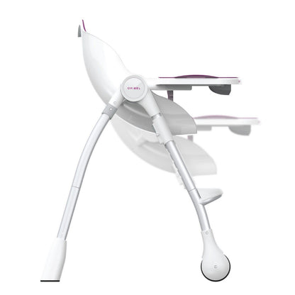 Ultramarine Dione Oribel Cocoon baby high chair with colorful cushions for infant and toddler feeding, designed for comfort and safety.