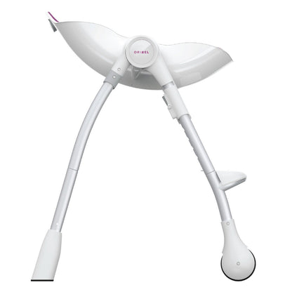Ultramarine Dione Oribel Cocoon baby high chair with padded seat, adjustable tray, and safety harness for infant and toddler feeding.