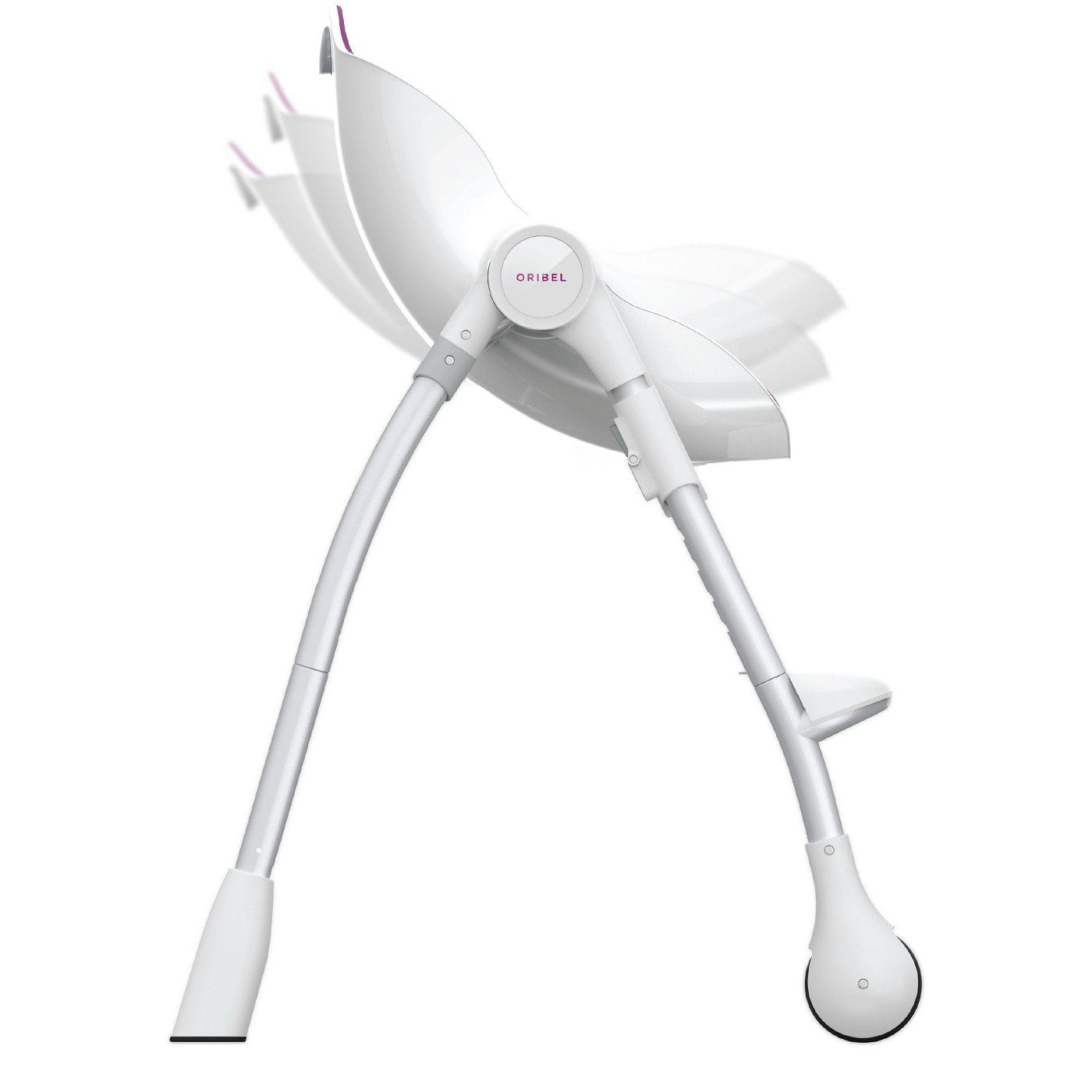 Ultramarine Dione Oribel Cocoon baby high chair with padded seat and safety straps, designed for infant and toddler feeding.