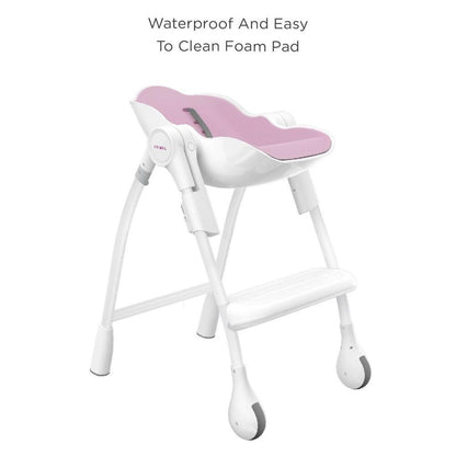 Ultramarine Dione Oribel Cocoon baby high chair for infants and toddlers, featuring a sleek design and kid-friendly dining comfort.