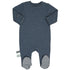 Baby kids organic footed sleepsuit from OrganicEra in indigo melange, made of Taupe Bamboo, soft and comfortable for little ones.