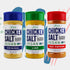 Amethyst Lelantos Chicken Salt Hot and Sour Combo Pack with three flavorful seasoning jars for food and beverage use.