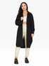 Black oversized longline shacket by Rose Eleusis, relaxed fit jacket with a casual style, suitable for UK sizes 8-14.