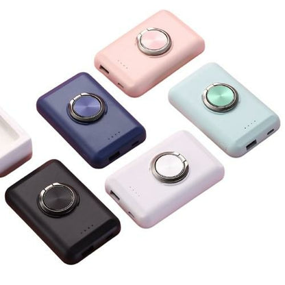 Salmon Lucky wireless magnetic charger and power bank for iPhone 12 with sleek design and magnetic attachment for easy charging.