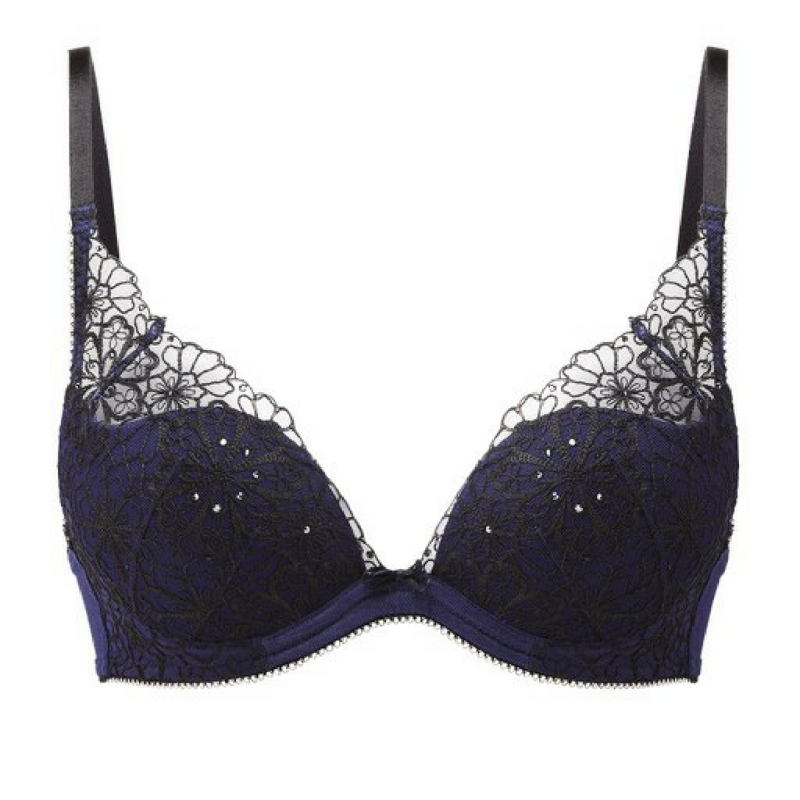 Lime Lucy Gossard Graphic Floral Padded Plunge Bra featuring vibrant floral print and supportive underwire in lingerie.