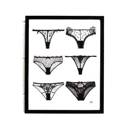 Colorful panty lingerie art print poster by Magenta Lelantos, featuring vibrant design suitable for gift or home decor.