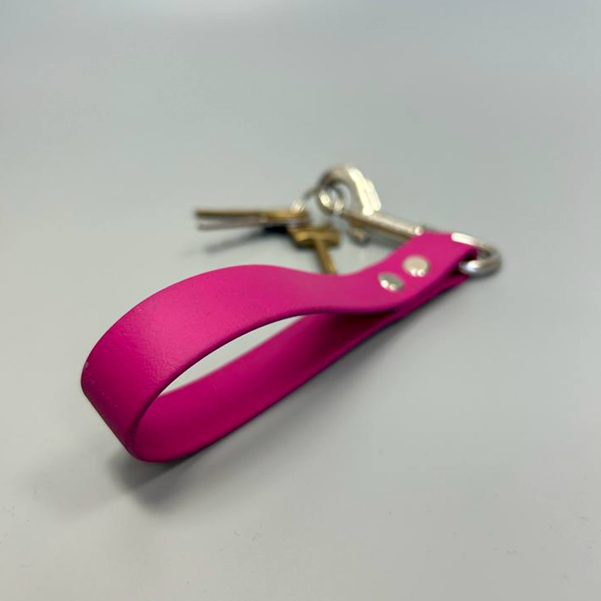 Scarlet Nyx BioThane key ring with a durable, colorful strap and metal keyring, designed for easy key organization.