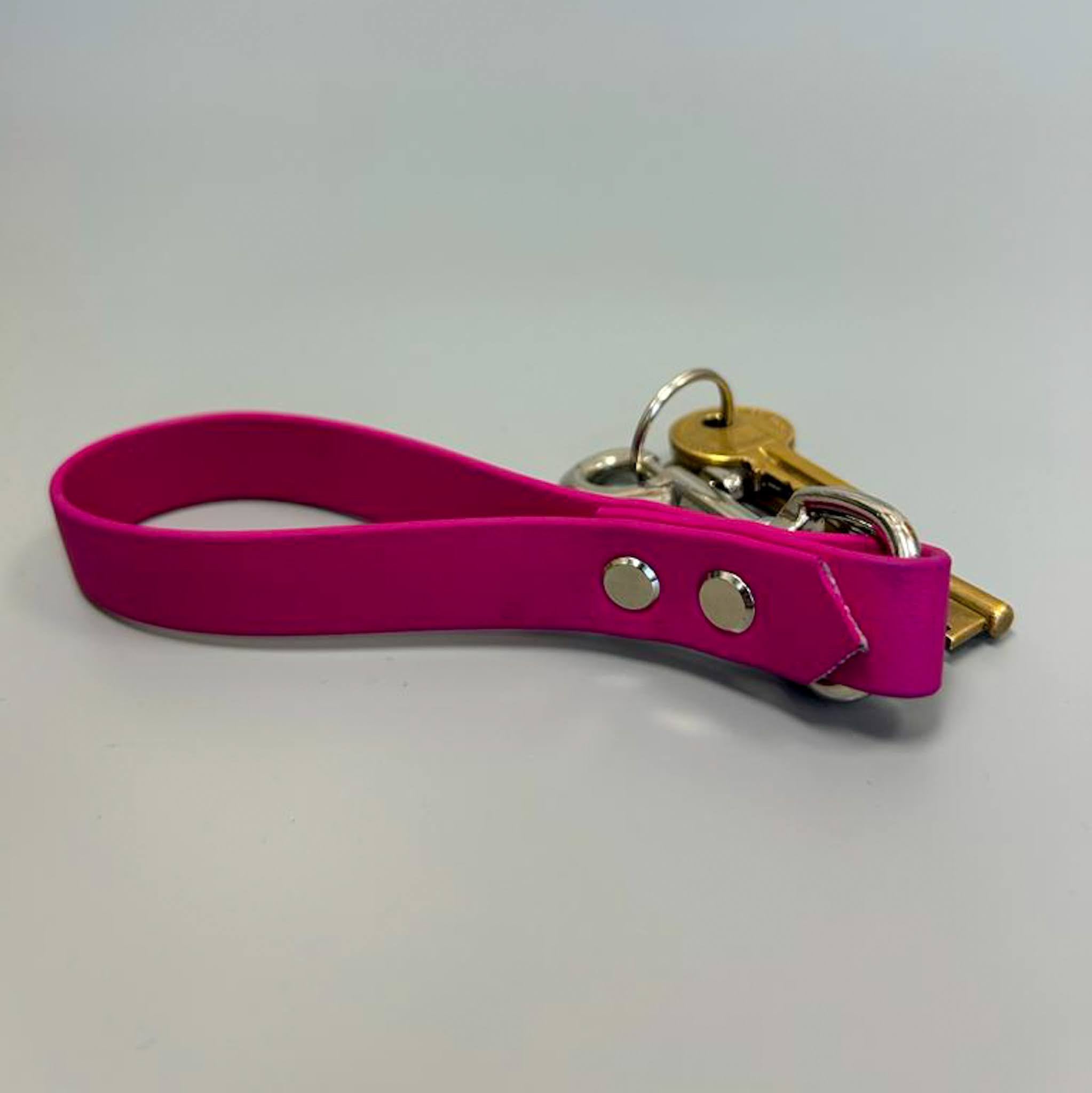 Scarlet Nyx BioThane key ring with a colorful, durable keychain design featuring the brand name and vibrant strap.