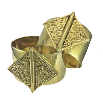 Ariel Hammered Bombshell Cuff bracelet featuring a textured, hammered metal design on a stylish metal bracelet.