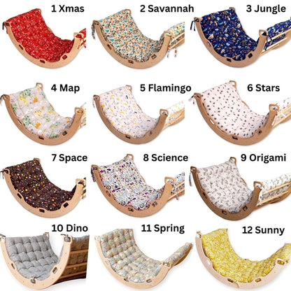 Colorful Montessori Climber Set 6 pieces from Red Oceanus, featuring soft pillows for indoor climbing and play.