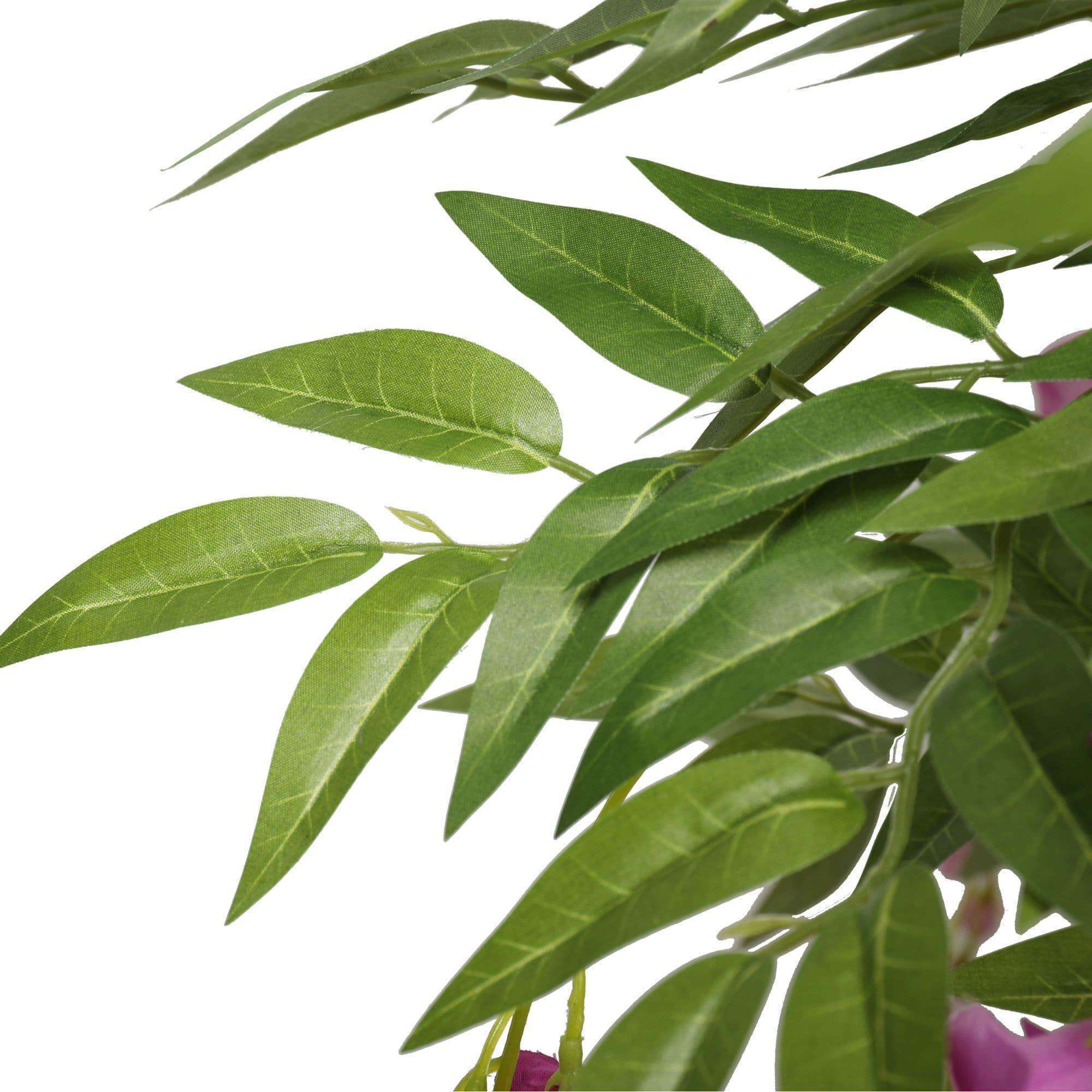 Pink flowering artificial Wisteria plant from Lemon Artemis, 180cm tall, ideal for home decor with vibrant pink blossoms.