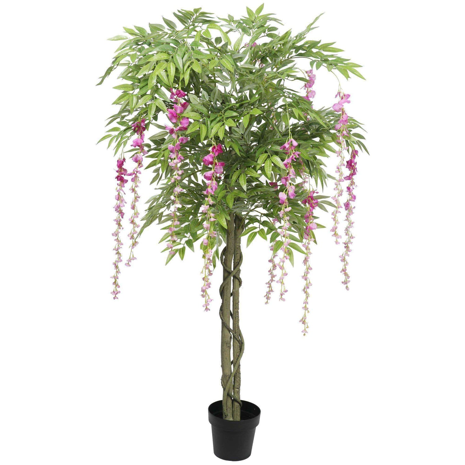 Pink flowering artificial wisteria plant from Lemon Artemis, 180cm tall, ideal for home decor with vibrant, realistic blooms.