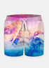 Pink Sky Shorts T-shirt by Sky Felix featuring a vibrant pink sky design, casual style, and comfortable fit.