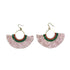 Pink tassel fan earrings by Ariel featuring vibrant, layered tassels and fan-shaped design, stylish and lightweight.