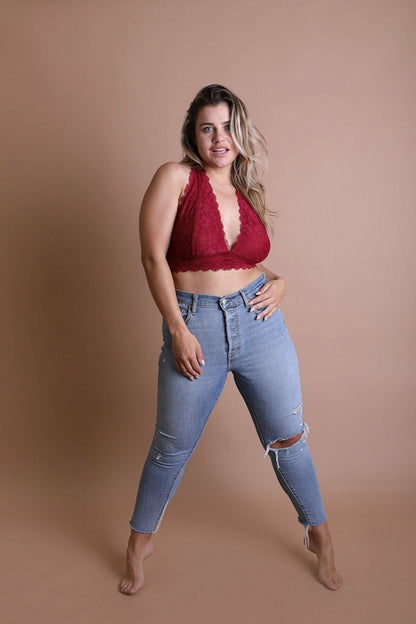 Periwinkle Aether Plus Halter Top Bralette from the Leto Collection, featuring a stylish halter design and soft fabric.