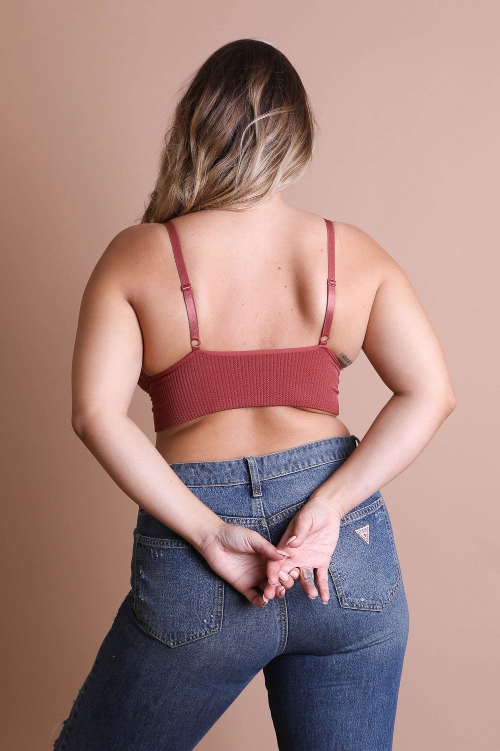 Plus size waistband loop lace brami from Periwinkle Aether featuring elegant stretchy lace, perfect for lingerie and underwear.