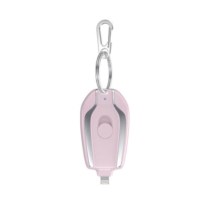 Taupe Gaia portable cute mini rechargeable power bank with built-in plug, compact tech accessory for on-the-go charging.