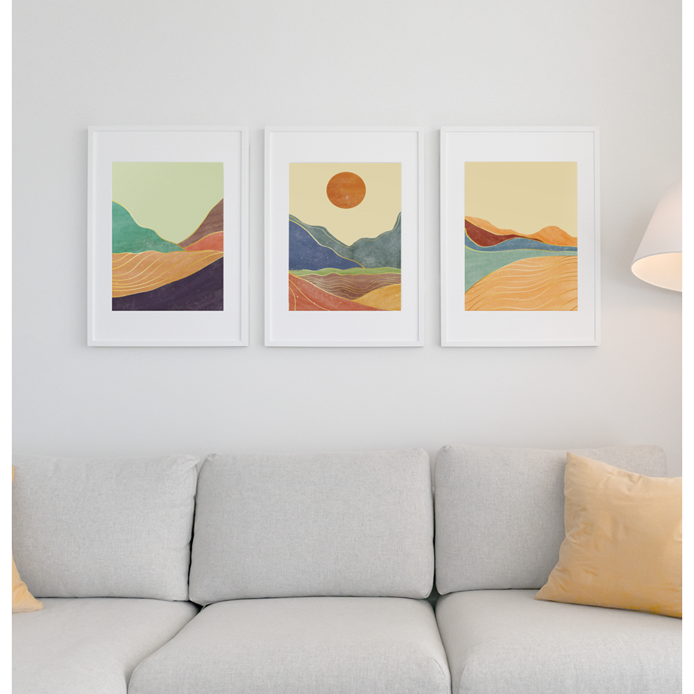 Yellow Pandora Toscana Landscape Premium Matte vertical poster, detailed home decor artwork featuring a scenic landscape in matte finish