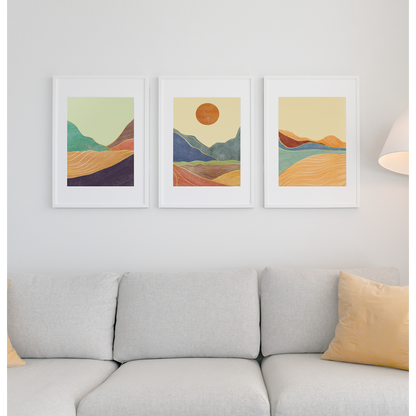 Yellow Pandora Toscana Landscape Premium Matte vertical poster, detailed home decor artwork featuring a scenic landscape in matte finish