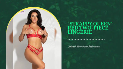 &amp;quot;STRAPPY QUEEN&amp;quot; Red Two-Piece Lingerie by@Outfy