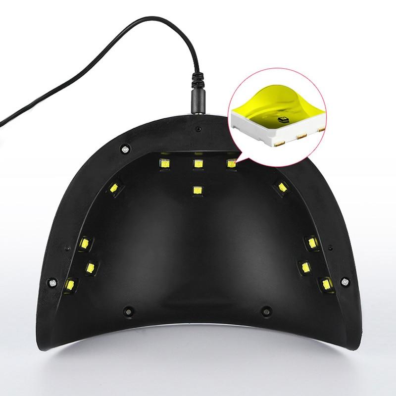 Yellow Pandora acrylic gel UV LED nail curing lamp, compact nail care device with digital display for professional gel nails.