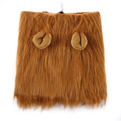 Yellow Pandora lion-themed dog wig for pets, featuring a realistic lion mane and playful design for dogs.
