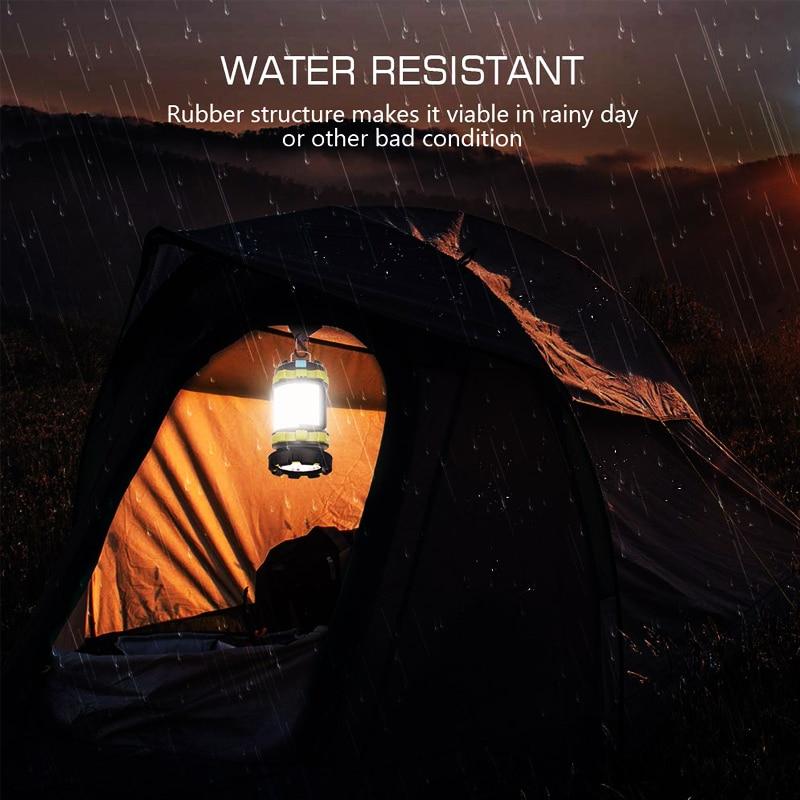 Yellow Pandora handheld LED camping lantern with waterproof design, versatile for outdoor sports and outdoor activities.