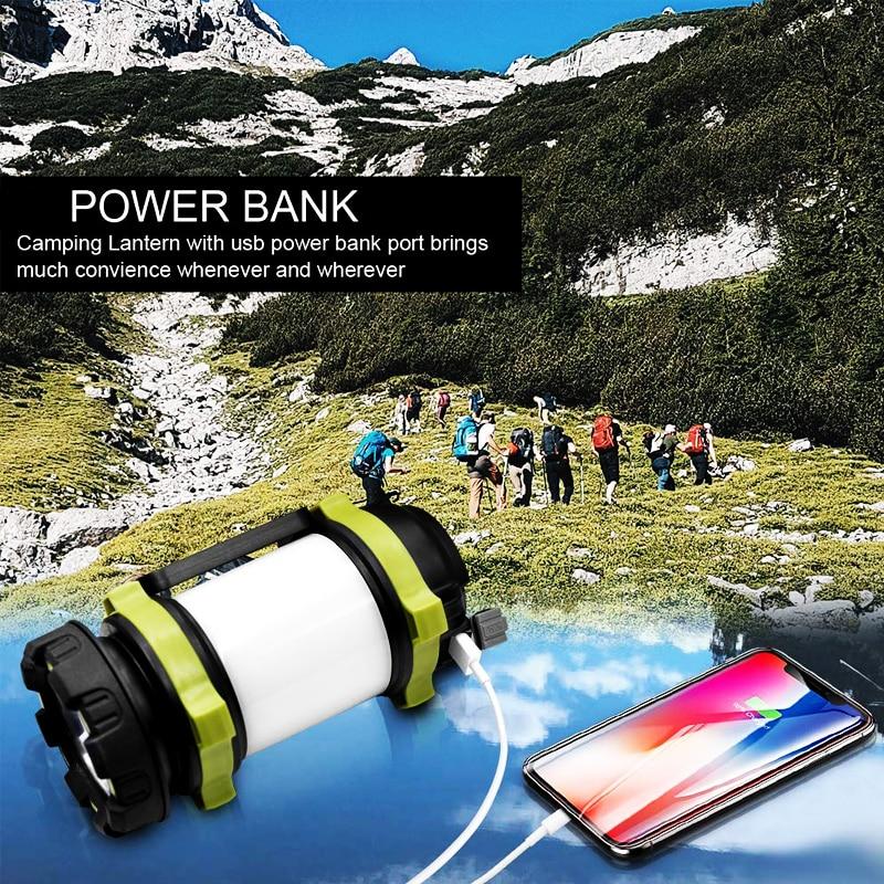 Yellow Pandora handheld LED camping lantern, waterproof and multifunctional, ideal for outdoor sports and camping activities.