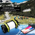 Yellow Pandora handheld LED camping lantern, waterproof and multifunctional, ideal for outdoor sports and camping activities.