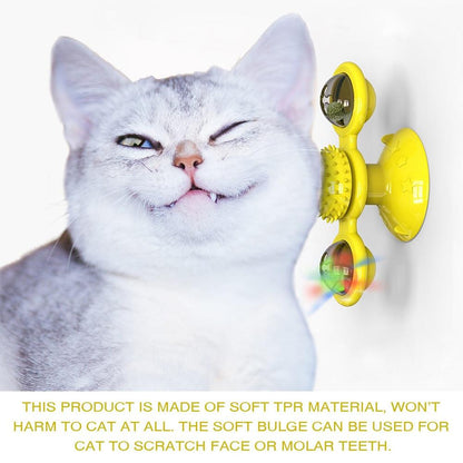 Yellow Pandora Cats Whirling LED Balls for pets, colorful spinning toy with bright LED lights for cats&