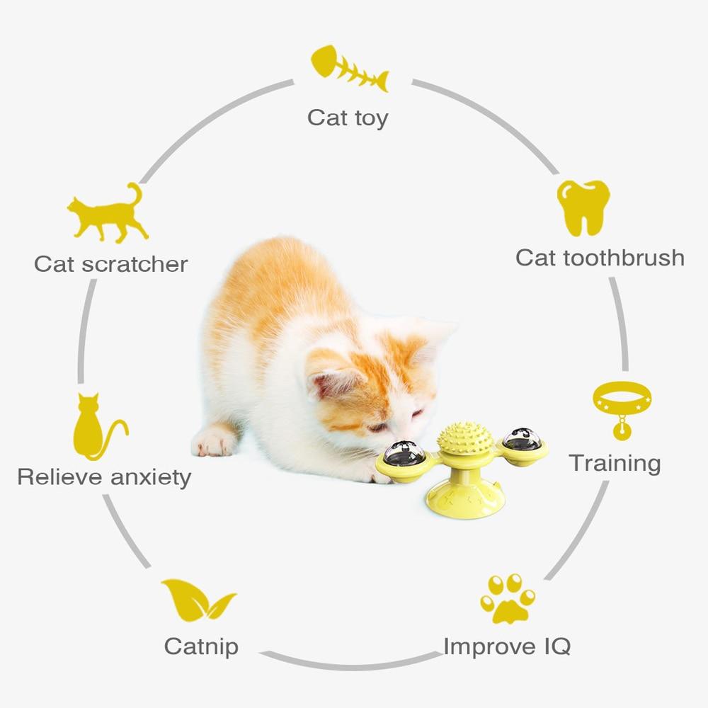 Yellow Pandora Cats Whirling LED Balls for pets, featuring colorful spinning LED lights in a playful design.
