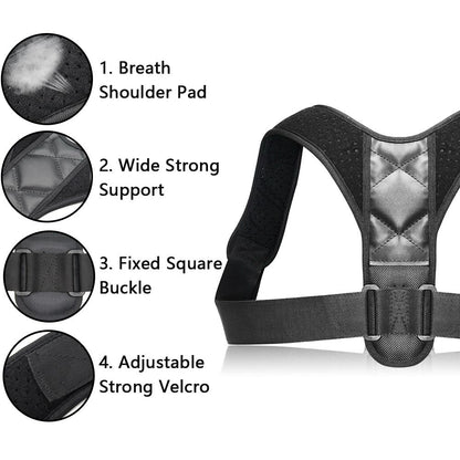 Yellow Pandora unisex adjustable back posture corrector for bodycare, showing the supportive brace with adjustable straps.