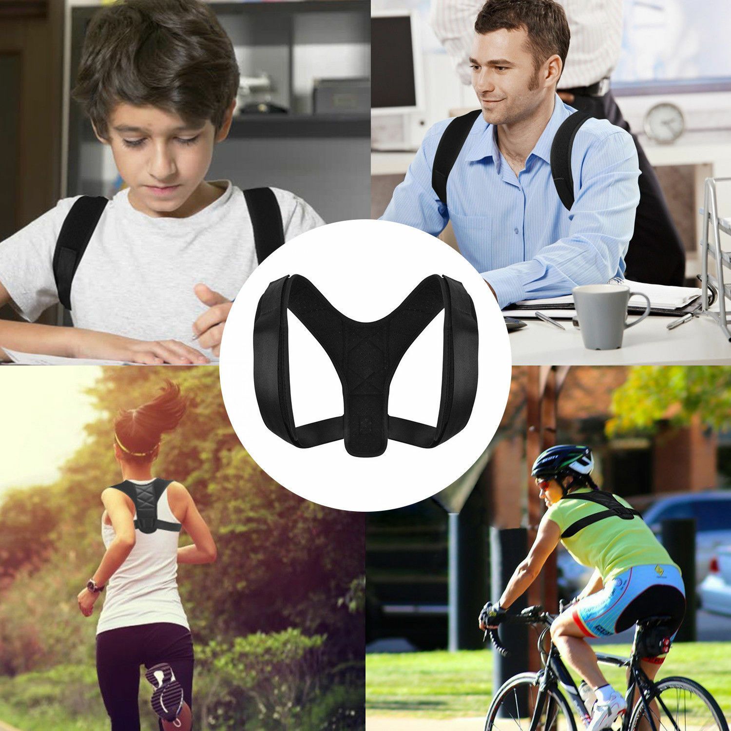 Unisex adjustable back posture corrector by Yellow Pandora, supporting proper spine alignment and improving posture.