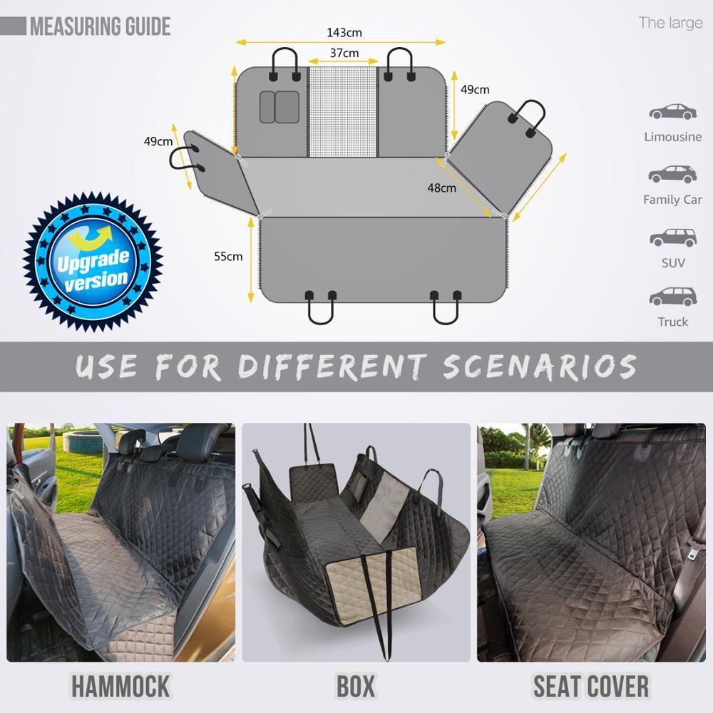Yellow Pandora waterproof pet car seat cover showing a durable, waterproof fabric protecting car seats from pet fur and messes.