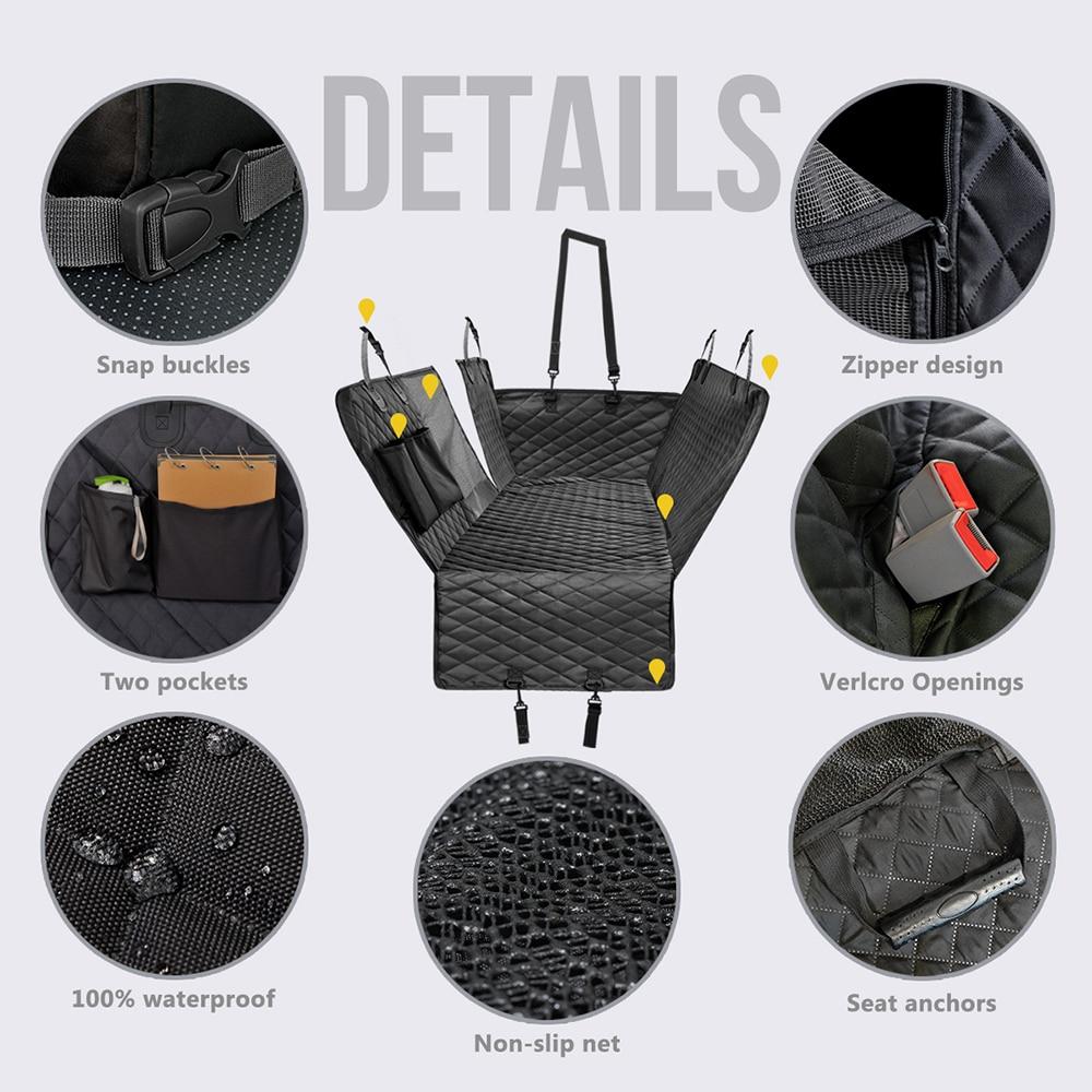 Yellow Pandora waterproof pet car seat cover protects car seats from pets, with durable, water-resistant fabric and secure attachment straps.