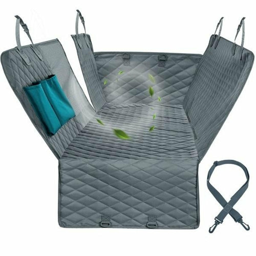 Yellow Pandora waterproof pet car seat cover with adjustable straps and quilted fabric, designed to protect car seats from pet messes.