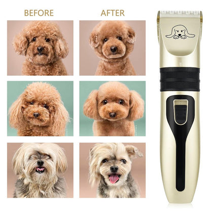 Yellow Pandora Pet Hair Clipper Set for pet grooming, featuring professional blades and ergonomic design for easy use.